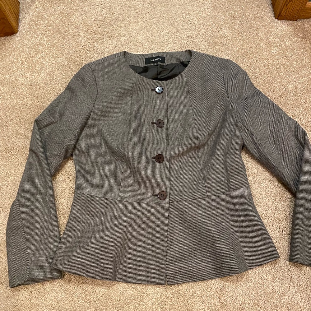 Talbots Brown Peplum Blazer Jacket Size 6 - Picture 5 of 8